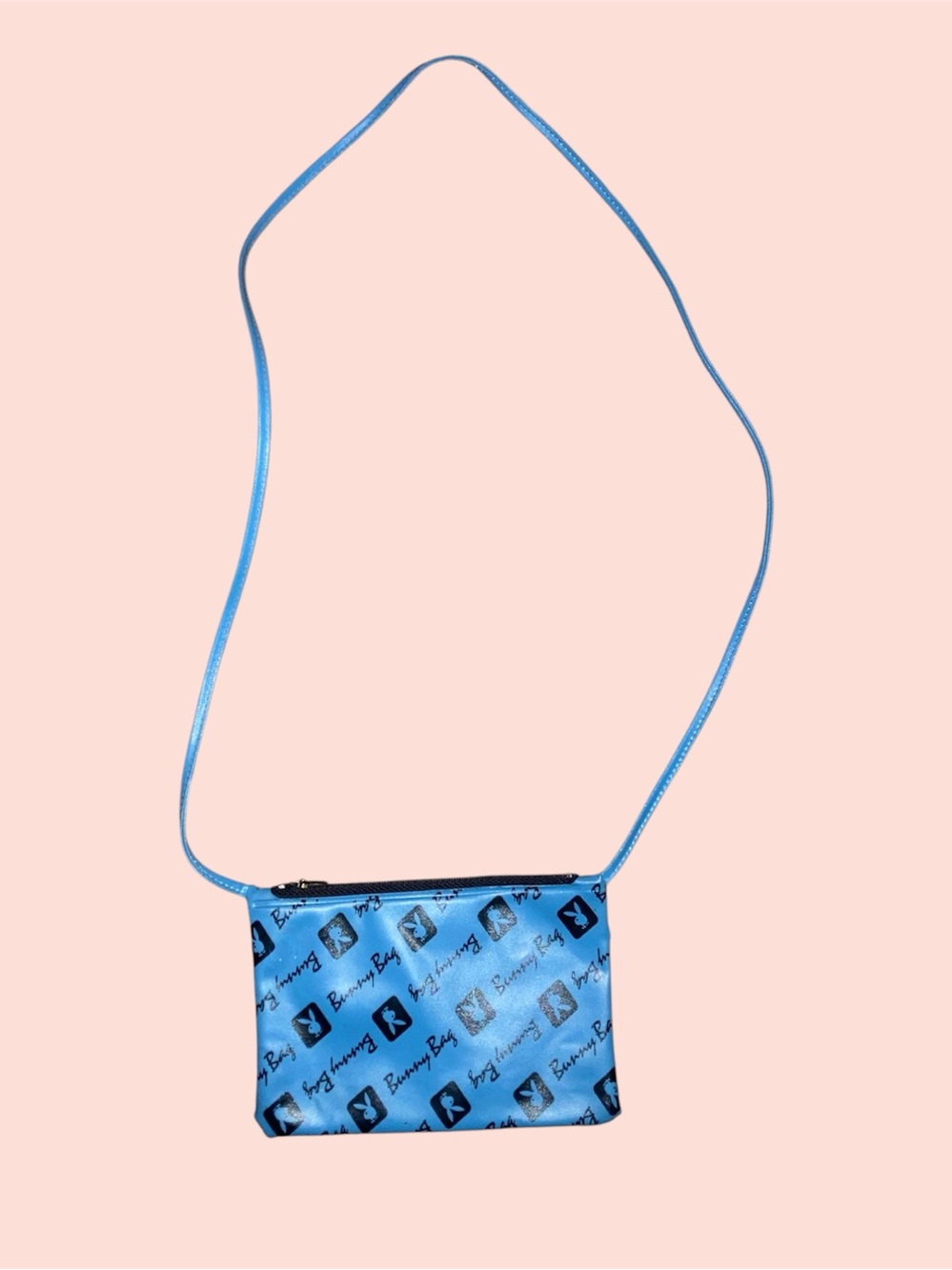Vintage Blue Playboy Bunny Money Bag